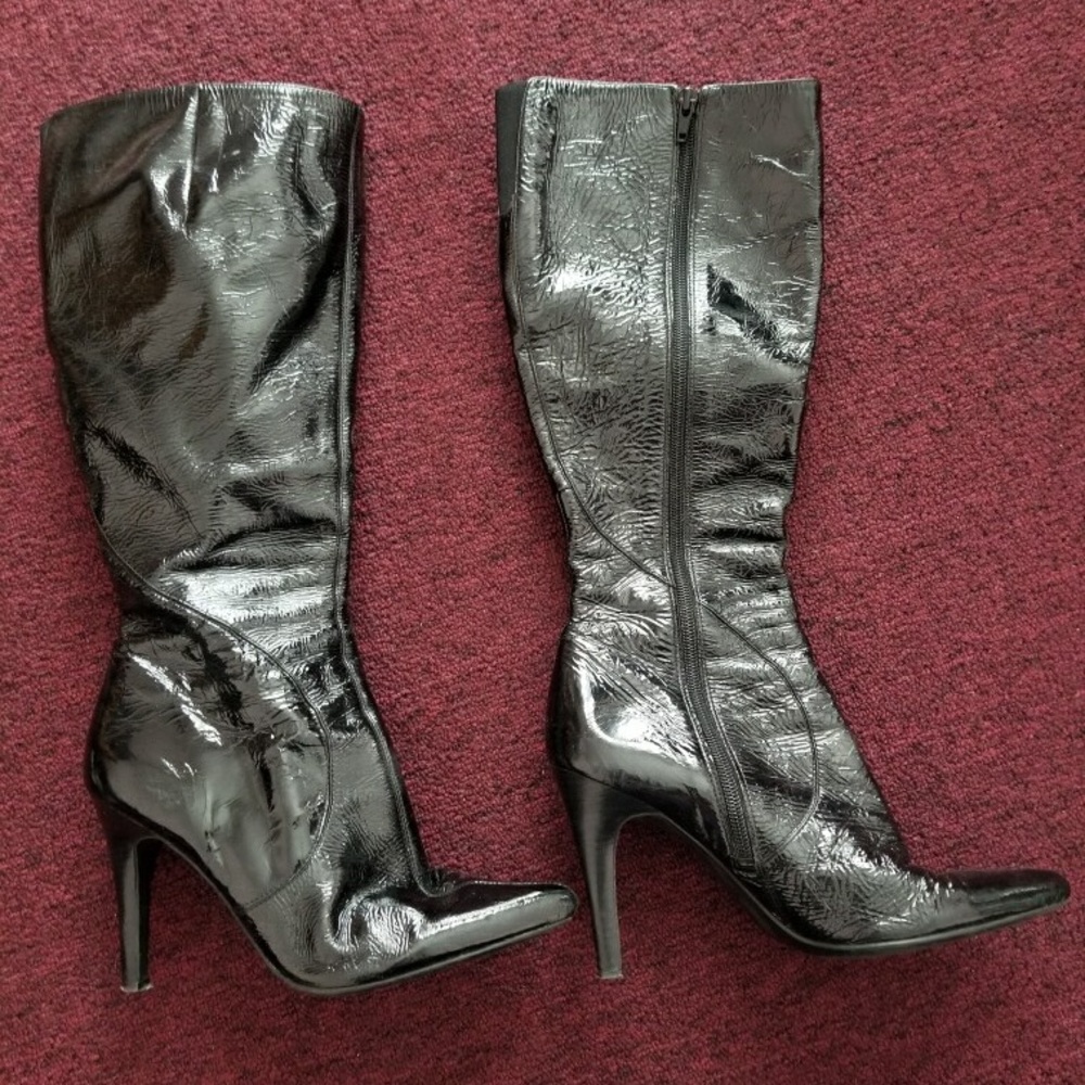 Nine West Galivant Patent Leather Zip-Up Boots